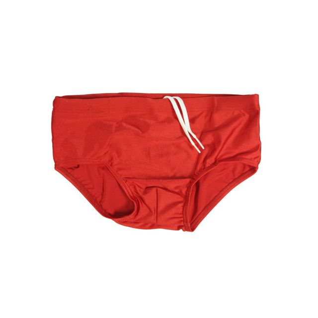 Red Square Cut Swimming Trunks