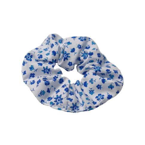 Blue/White Floral Scrunchie
