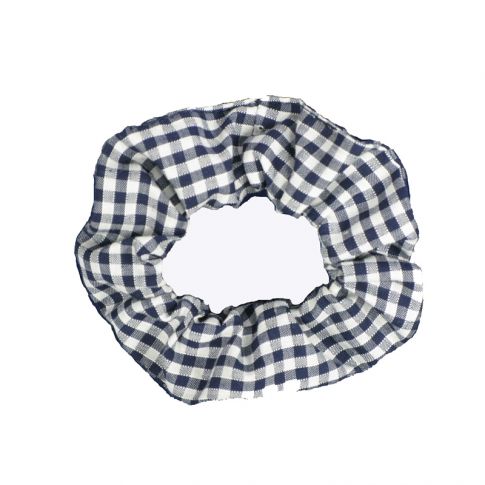 Navy Gingham Scrunchie
