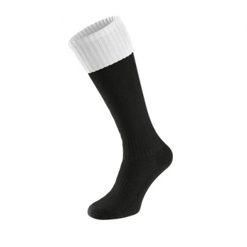 Black With White Turnover Games Socks