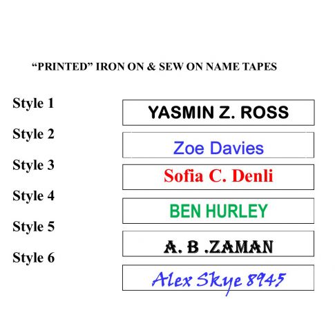Printed Iron On Name Tapes