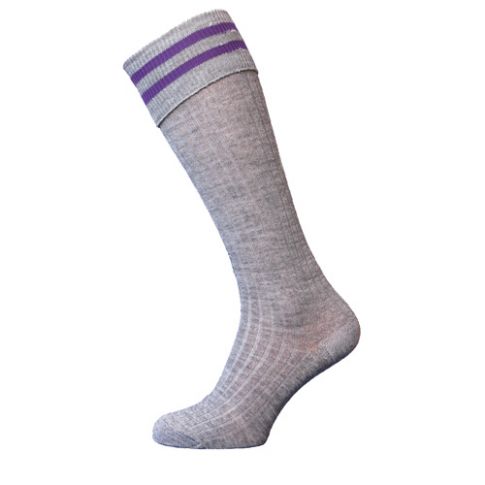 St John's Grey Purple Bar Socks