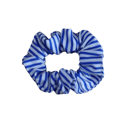 Royal/White Stripe Summer Scrunchie