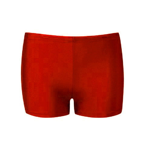 Red Square Cut Swimming Trunks