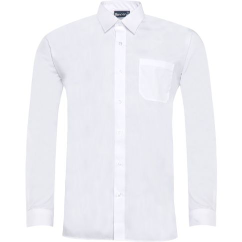 Boys White Long Sleeve Shirt (2 Pack)