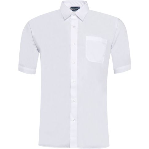 Boys White Short Sleeve Shirt (2 Pack)